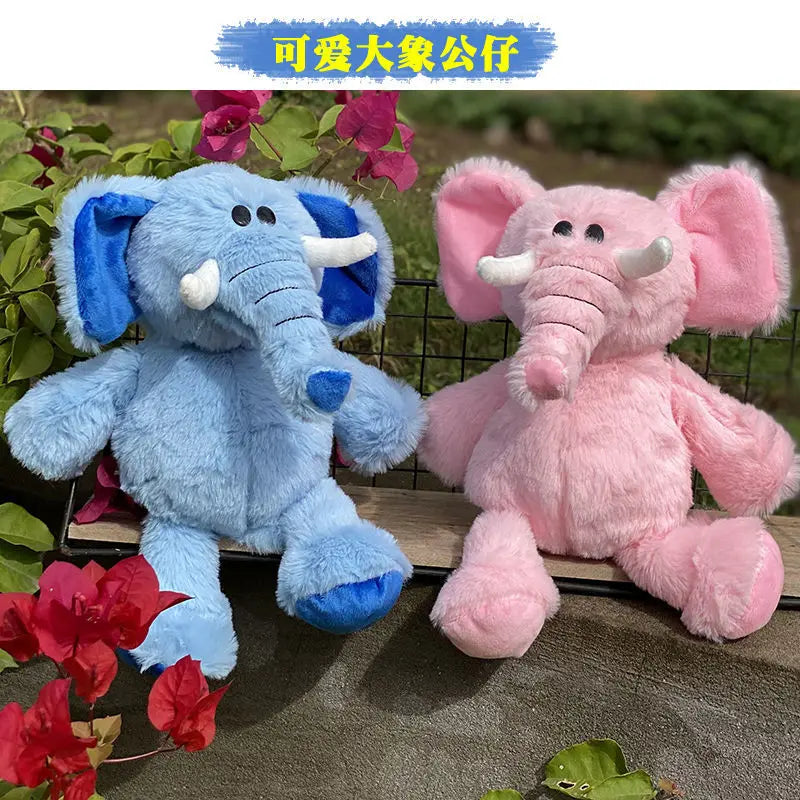 Blue Pink Baby Elephant Pillow