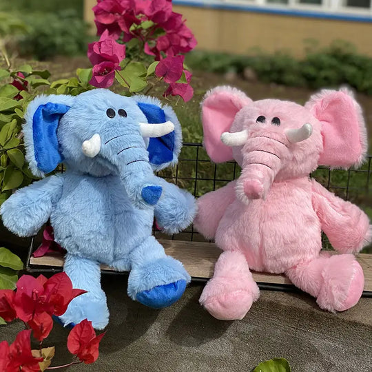 Blue Pink Baby Elephant Pillow